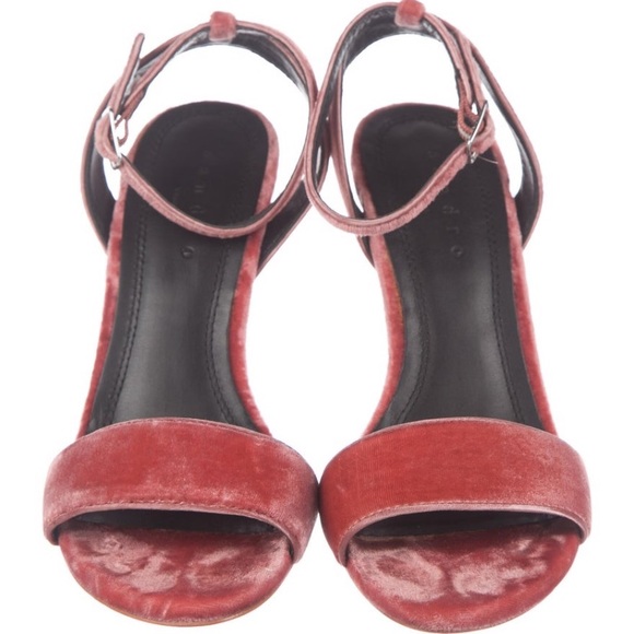 Sandro Nina sandal in velvet coral pink - Picture 2 of 5